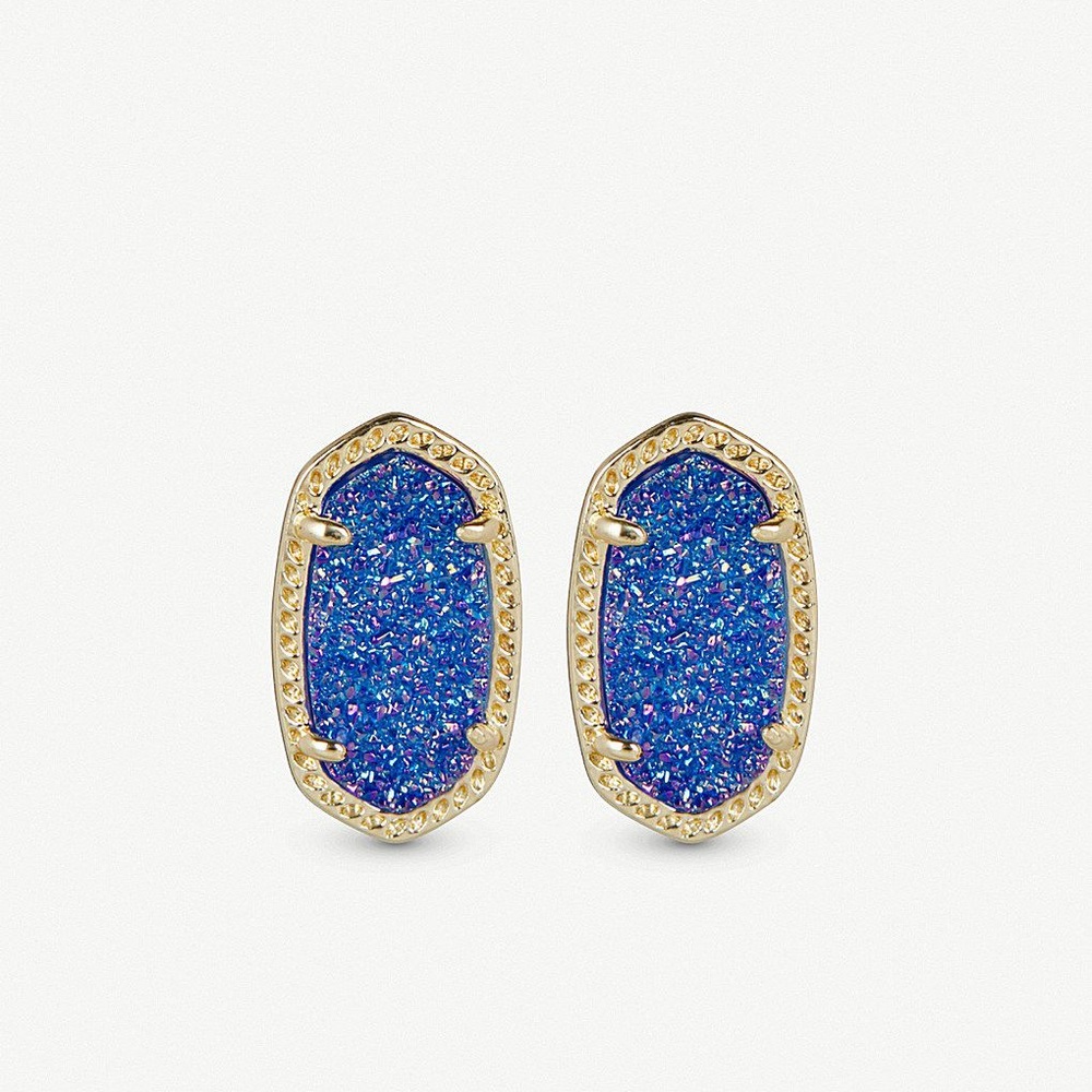 Kendra Scott Cobalt Drusy Ellie Earrings
